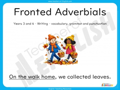 Fronted Adverbials - Years 3 and 4